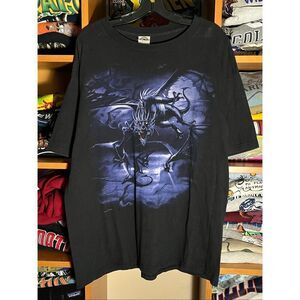 Vintage Y2K Dragons Liquid Blue 2007 Tee